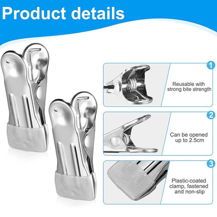 30pcs Multi Functional Stainless Steel Clothes Drying Clips Windproof Clips.