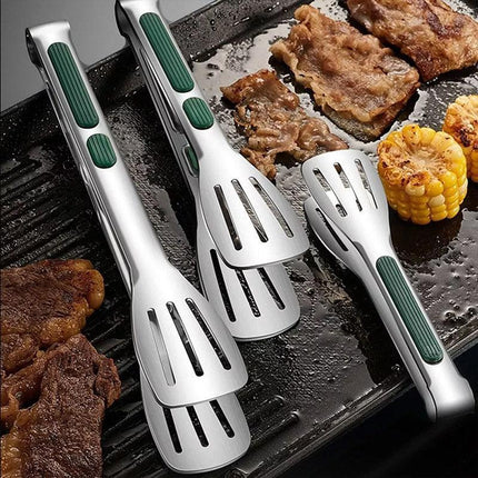 3pcs Stainless Steel Food Holders Kitchen Grill Steak Food Holder Cooking Tools.