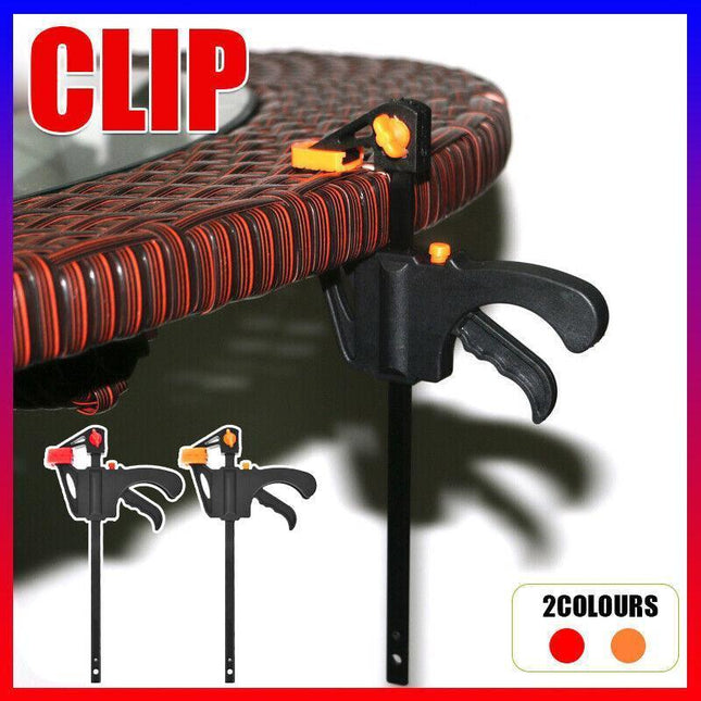Quick Woodworking Clip Bar Clamp F-Tyle Grip Quick Ratchet Release Squeeze Tools - Orange.