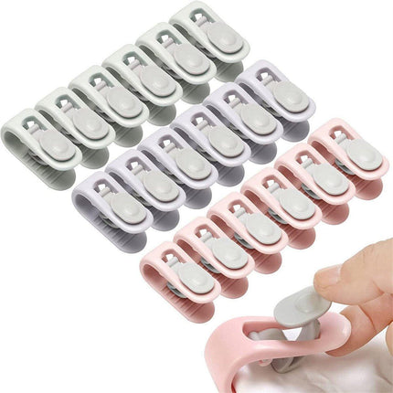 10/20pcs Quilt Retainer Cover Clips Invisible Needle-Free Thumb Buckle Bedding - Pink+Purple-20PCS.