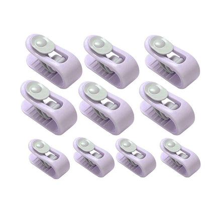 10/20pcs Quilt Retainer Cover Clips Invisible Needle-Free Thumb Buckle Bedding - Pink+Purple-20PCS.