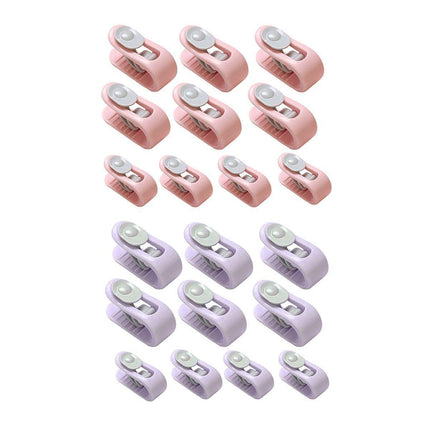 10/20pcs Quilt Retainer Cover Clips Invisible Needle-Free Thumb Buckle Bedding - Pink+Purple-20PCS.