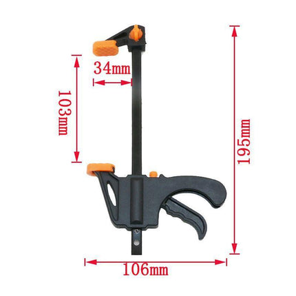 Quick Woodworking Clip Bar Clamp F-Tyle Grip Quick Ratchet Release Squeeze Tools - Red.