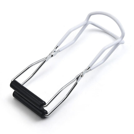 Stainless Steel Canning Jar Lifter Anti-Slip Lifting Tongs Gripper Anti-scalding - White.