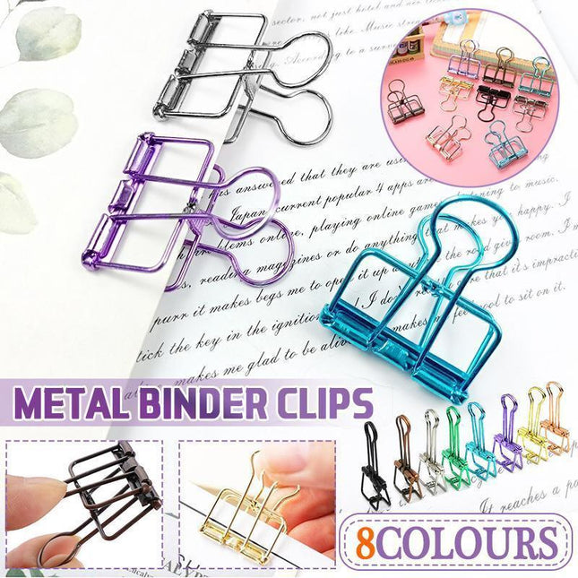 Solid Color Hollow Out Swallowtail Metal Binder Bookmark Clips Office Supplies - Bronze.