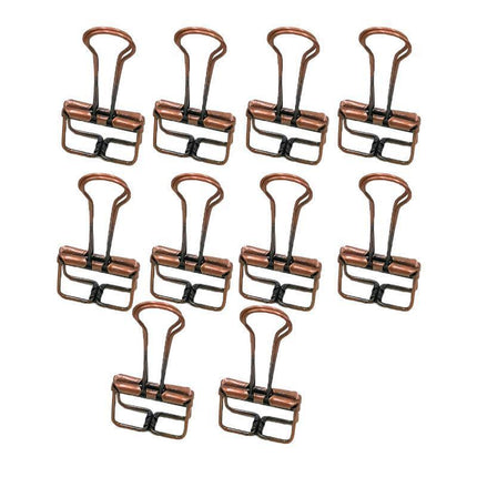 Solid Color Hollow Out Swallowtail Metal Binder Bookmark Clips Office Supplies - Bronze.