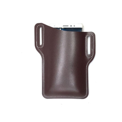 Leather Phone Holster Pouch Belt Clip Loop Waist Bag Cover Case for Men - Black.