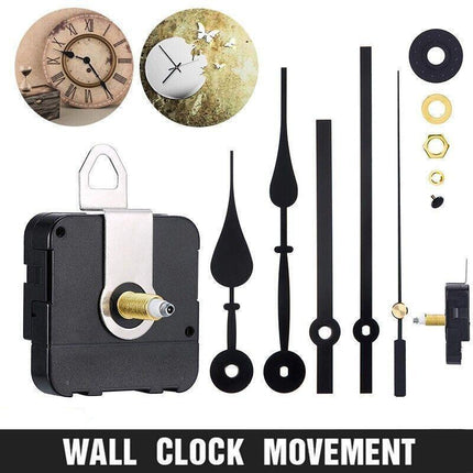 12Pcs Wall Clock Quartz Movement Motor Mechanism Long Spindle Hands Repair Kit.