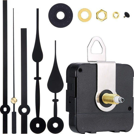 12Pcs Wall Clock Quartz Movement Motor Mechanism Long Spindle Hands Repair Kit.