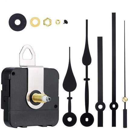 12Pcs Wall Clock Quartz Movement Motor Mechanism Long Spindle Hands Repair Kit.