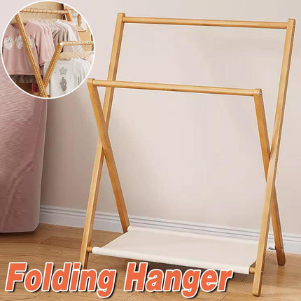 Folding Clothes Hanger Indoor Floor Bedroom Garment Rack Simple Hanging Stand.