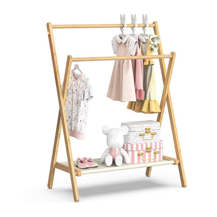 Folding Clothes Hanger Indoor Floor Bedroom Garment Rack Simple Hanging Stand.