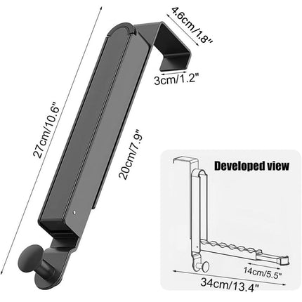 Folding Behind the Door Hook Hanger Clothes Hat Hanger Wall Mounted Organizer - Grey.