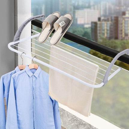 6 Rails Hanging Laundry Drying Rack Over Door Clothes Airer Stand.