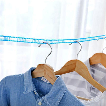 Portable 5M Travel Clothes Line Washing Rope Non Slip Airer Laundry Clothesline - Green.