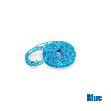 Portable 5M Travel Clothes Line Washing Rope Non Slip Airer Laundry Clothesline - Green.