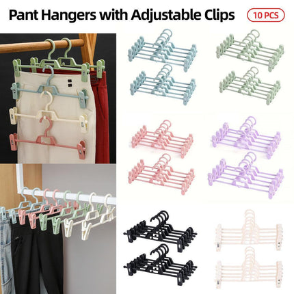 Seamless Household Retractable Pants Rack Buckle Clothes Clip Inner Hanger - Pink.