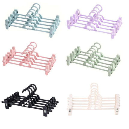 Seamless Household Retractable Pants Rack Buckle Clothes Clip Inner Hanger - Pink.