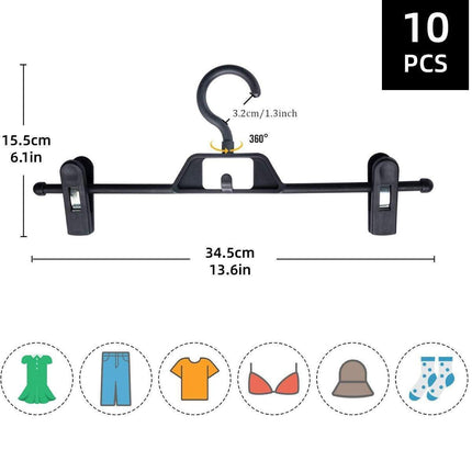 Seamless Household Retractable Pants Rack Buckle Clothes Clip Inner Hanger - White.