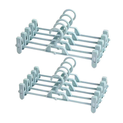 Seamless Household Retractable Pants Rack Buckle Clothes Clip Inner Hanger - White.