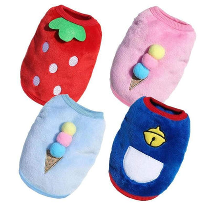 S Size Warm Winter Dog Clothes Soft Fleece Dog Jacket Pet Coat Sweater Cat Jumper - Blue Bell.