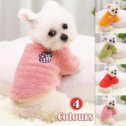 XS Puppy Pet Dog Fleece Warm Jumper Sweater Coat Small Yorkie Chihuahua Cat Clothes - Red.