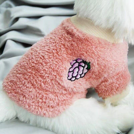 XS Puppy Pet Dog Fleece Warm Jumper Sweater Coat Small Yorkie Chihuahua Cat Clothes - Red.