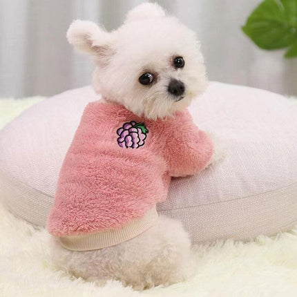 XS Puppy Pet Dog Fleece Warm Jumper Sweater Coat Small Yorkie Chihuahua Cat Clothes - Red.