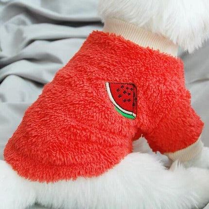 XS Puppy Pet Dog Fleece Warm Jumper Sweater Coat Small Yorkie Chihuahua Cat Clothes - Red.