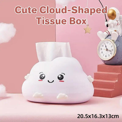 Cute Cartoon Clouds Plastic Tissue Box Desktop Drawer Organizer Storage Box.