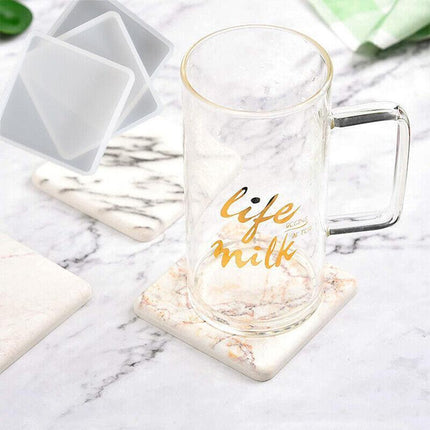 Coaster Resin Casting Mould Epoxy Mold Silicone Craft DIY Jewelry Agate Making - Large Square.