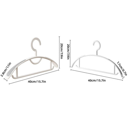 10PCS Plastic Half Round Non Slip Hangers Non Marking Drying Racks Home Use - Wide.