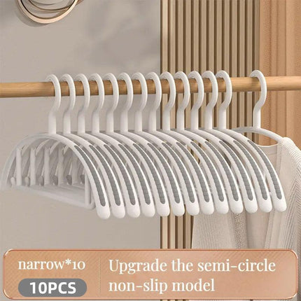 10PCS Plastic Half Round Non Slip Hangers Non Marking Drying Racks Home Use - Wide.