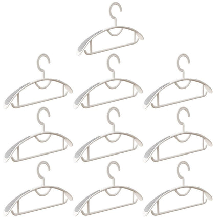 10PCS Plastic Half Round Non Slip Hangers Non Marking Drying Racks Home Use - Wide.