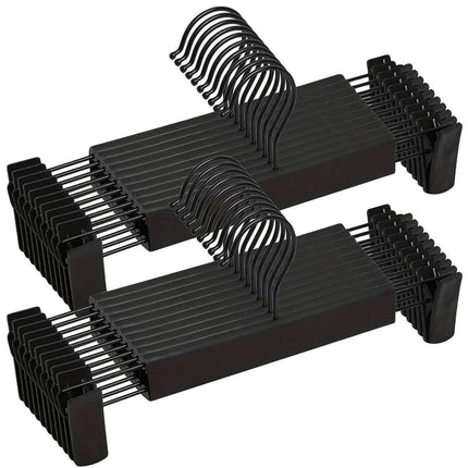 20pcs Black Plastic Pants Hanger Trousers Clips Durable Non Slip Clothes Hanger.