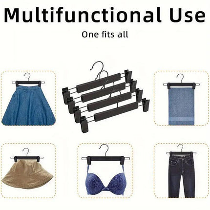 20pcs Black Plastic Pants Hanger Trousers Clips Durable Non Slip Clothes Hanger.