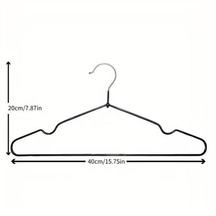 Clothes Hangers 10 Pack Anti Slip Plastic Hanger Clothes Rack Organizer - Black.