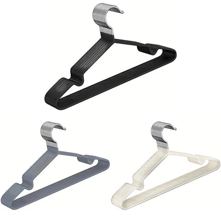 Clothes Hangers 10 Pack Anti Slip Plastic Hanger Clothes Rack Organizer - White.