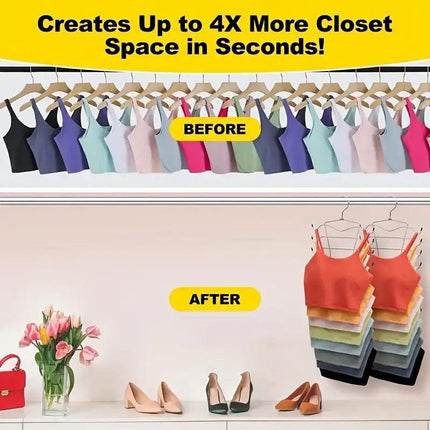 2pcs 8 Tier Metal Clothes Hanger Underwear Storage Organizer Stainless Steel.