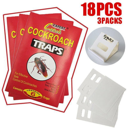 18Pcs /3 Pack Cockroach Bait Sticky Glue Cockroaches Insect Bug Pest Au.