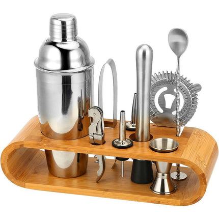 Cocktail Shaker Set Bar Tools Stainless Steel Mixing Glasses Drink Shaker Cups - Black.