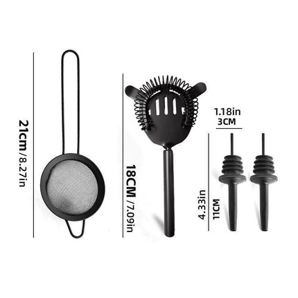 8PCS/700ML Stainless Steel Cocktail Shaker Bartender Tools Set Bar Supplies.