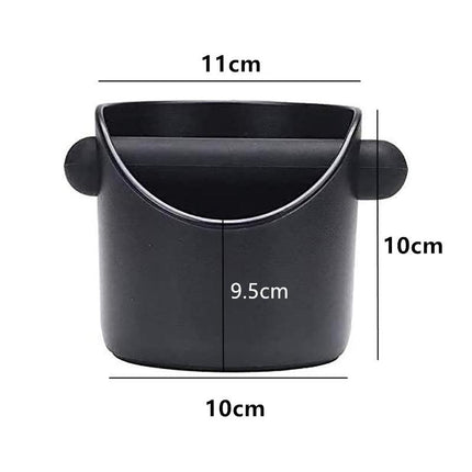 Coffee Knock Box Espresso Grounds Bin with Non Slip Base and Rubber Knock Bar 550ml.