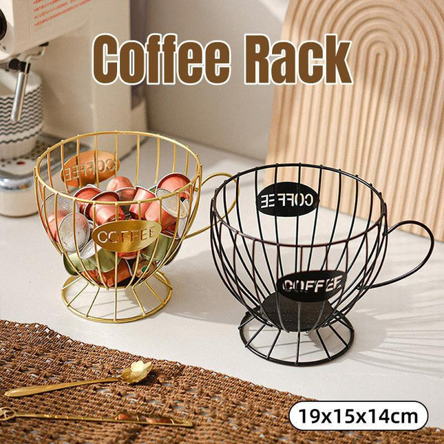 Snacks and Candy Organizer Coffee Capsules Shelf Storage for Kitchen and Pantry - Black.