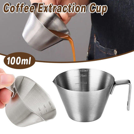 100ml Stainless Steel Coffee Extraction Measuring Cup Graduated Coffee Tool.