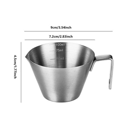 100ml Stainless Steel Coffee Extraction Measuring Cup Graduated Coffee Tool.