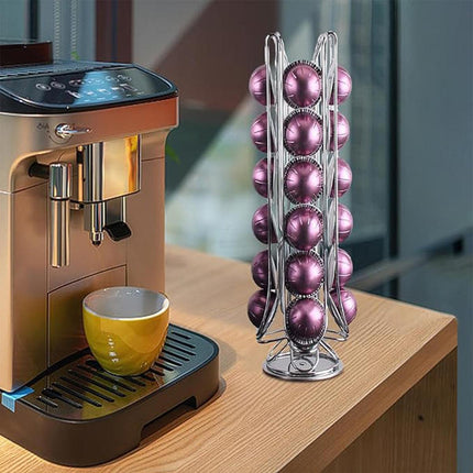 24 Coffee Capsule Holder Rack Storage Stand Pod Display Organizer Shelf Kitchen.