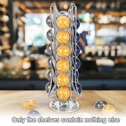 24 Coffee Capsule Holder Rack Storage Stand Pod Display Organizer Shelf Kitchen.