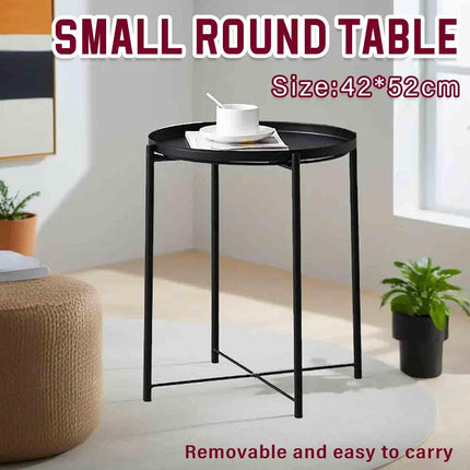 Small Coffee Table Simple Tray Mini Round Table Compact Side Table Living Room.
