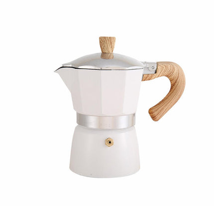 Portable Coffee Maker Wood Grain Handle Outdoor Manual Espresso Machine Camping - Blue-150ml.